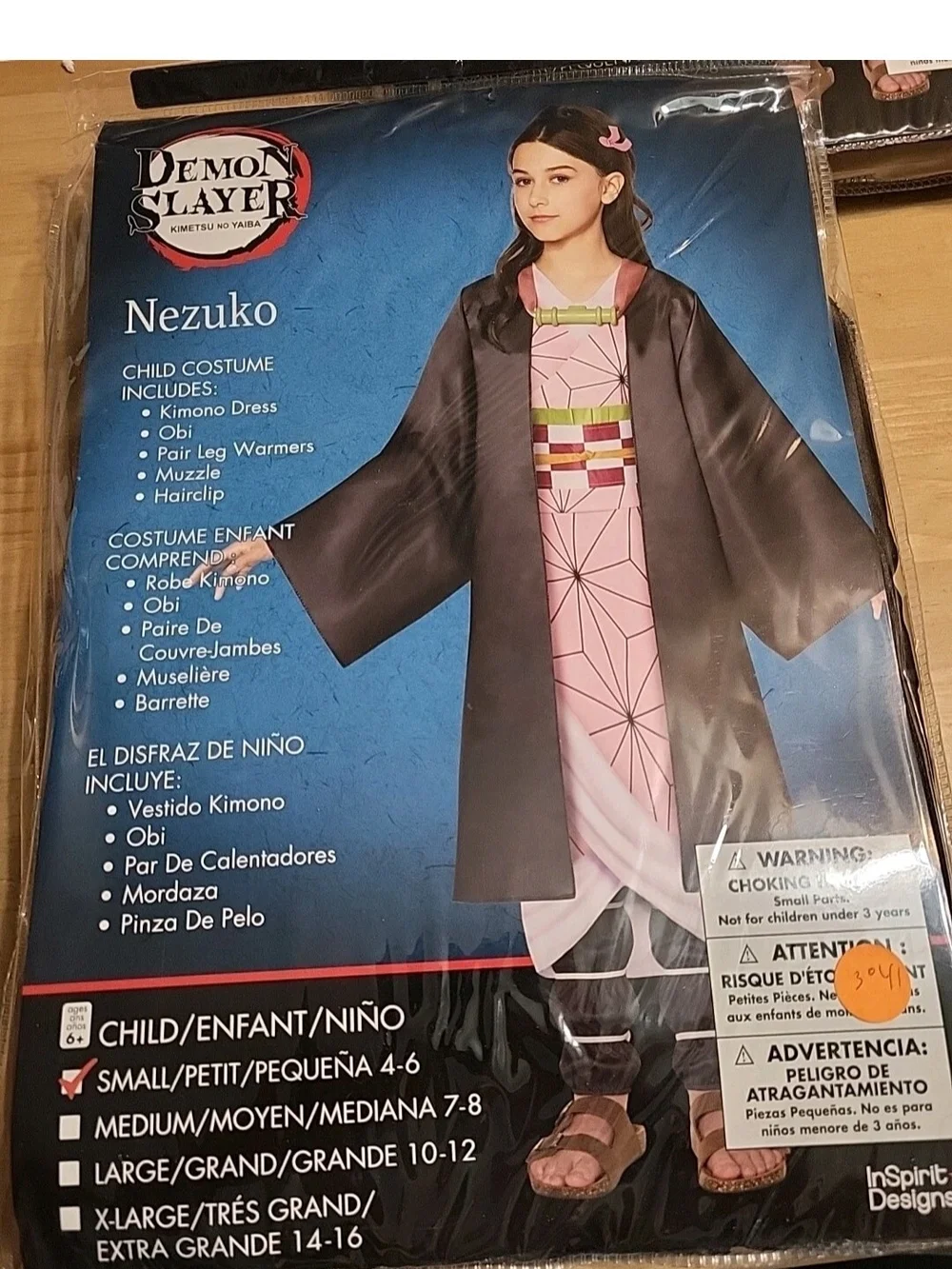 Nezuko Child Costume in Pink, Black & Green #3041
